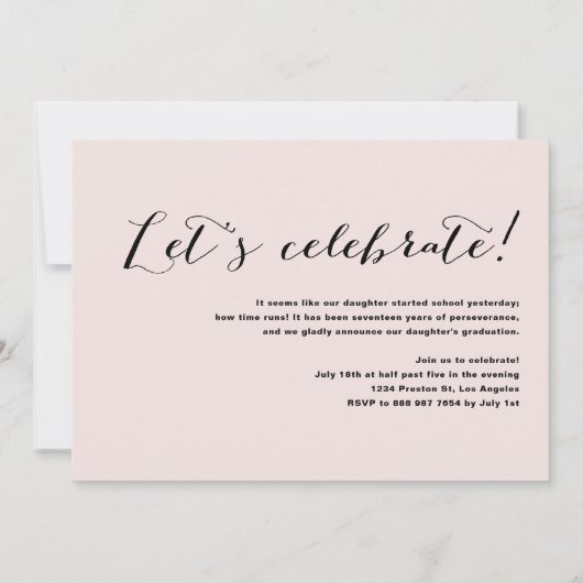 De handgeschreven Uitnodiging van de Partij van de (Achterkant)