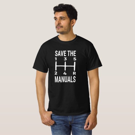 De handleidingen opslaan t-shirt (Voorkant volledig)