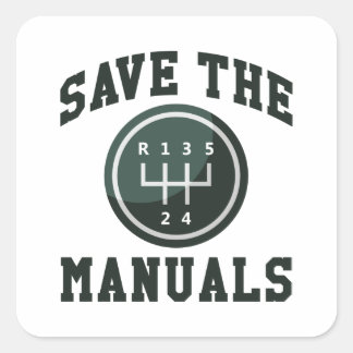 De handleidingen opslaan vierkante sticker