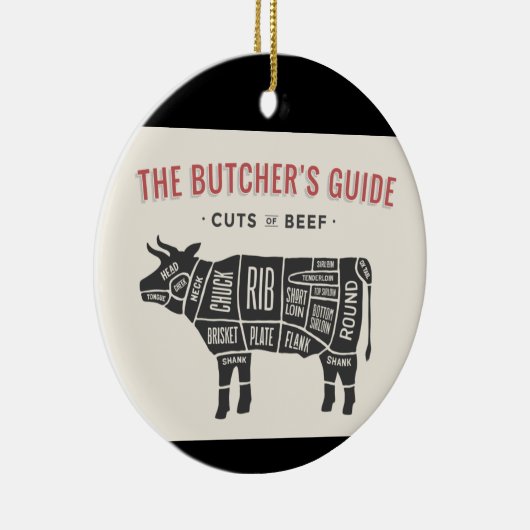 De handleidingen van de slagers voor rundvlees keramisch ornament (Rechts)