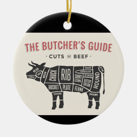 De handleidingen van de slagers voor rundvlees keramisch ornament (Voorkant)