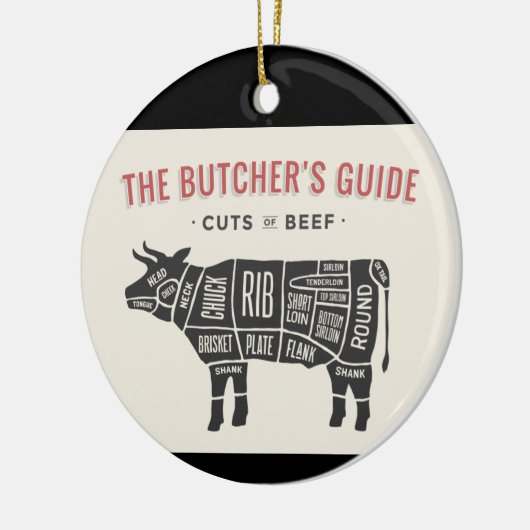 De handleidingen van de slagers voor rundvlees keramisch ornament (Links)