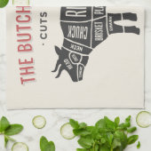 De handleidingen van de slagers voor rundvlees theedoek (Gevouwen)