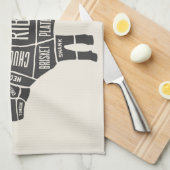 De handleidingen van de slagers voor rundvlees theedoek (Quarter Fold)