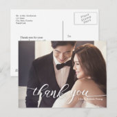 DE HANDLETTERING VAN HET SCRIPTE WEDDING DANK U AANKONDIGINGSKAART (Voorkant / Achterkant)