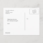 DE HANDLETTERING VAN HET SCRIPTE WEDDING DANK U AANKONDIGINGSKAART (Achterkant)