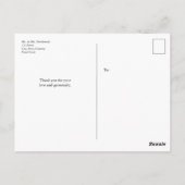 DE HANDLETTERING VAN HET SCRIPTE WEDDING DANK U BRIEFKAART (Achterkant)