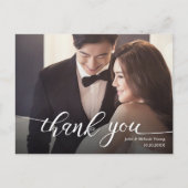 DE HANDLETTERING VAN HET SCRIPTE WEDDING DANK U BRIEFKAART (Voorkant)