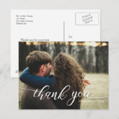 DE HANDLETTERING VAN HET SCRIPTE WEDDING DANK U BRIEFKAART (Voorkant / Achterkant)