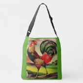 De handmatige Rooster-afdruk roteren Crossbody Tas (Achterkant)