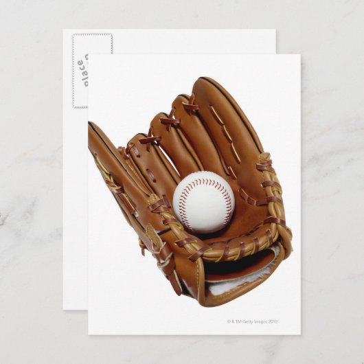 De Handschoen en de Bal van het honkbal Briefkaart (Voorkant / Achterkant)