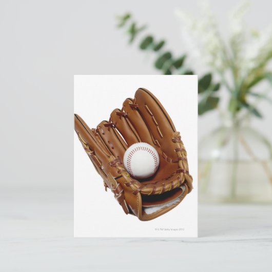 De Handschoen en de Bal van het honkbal Briefkaart (Staand voorkant)
