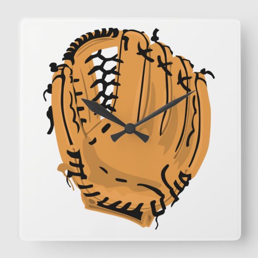 De Handschoen van het honkbal Vierkante Klok (Voorkant)