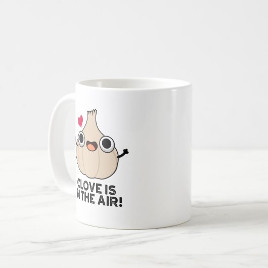 De handschoen zit in de lucht. koffiemok (Voorkant links)