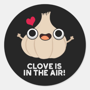 De handschoen zit in de lucht. ronde sticker