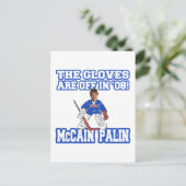 De handschoenen zijn van McCain Palin Briefkaart (Staand voorkant)