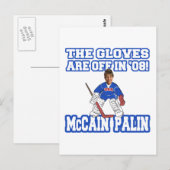 De handschoenen zijn van McCain Palin Briefkaart (Voorkant / Achterkant)