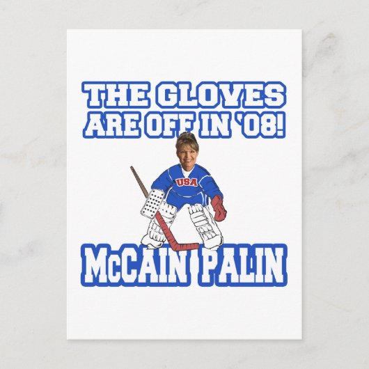 De handschoenen zijn van McCain Palin Briefkaart (Voorkant)