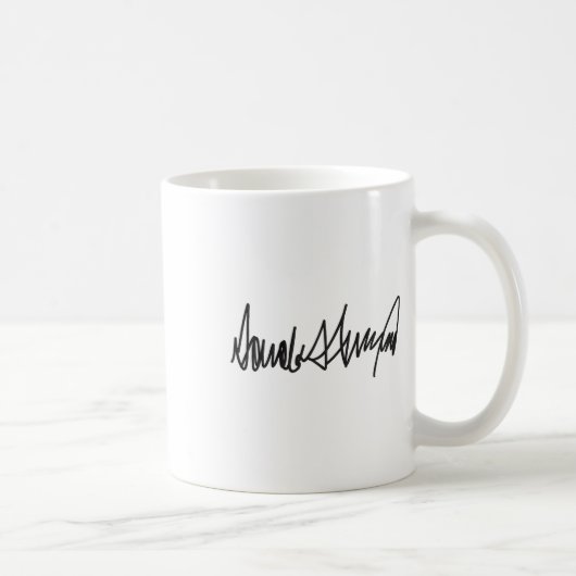 De handtekening van Donald John Trump Koffiemok (Rechts)