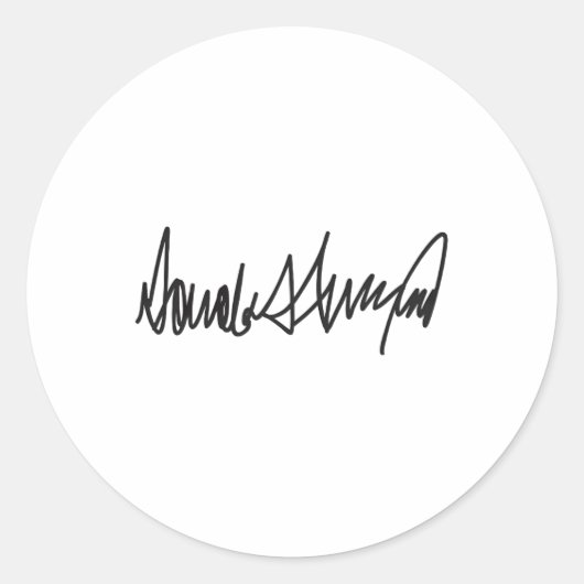 De handtekening van Donald John Trump Ronde Sticker (Voorkant)