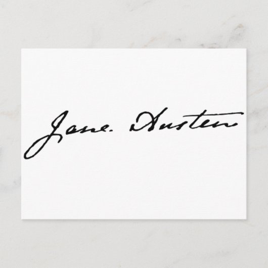 De Handtekening van Jane Austen Briefkaart (Voorkant)