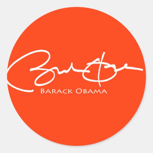 De Handtekening van Obama Ronde Sticker (Voorkant)