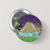 De Hangende Tuinen van Babylon Ronde Button 5,7 Cm (Voorkant /achterkant)
