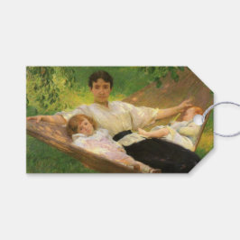De hangmat (door Joseph DeCamp) Cadeaulabel