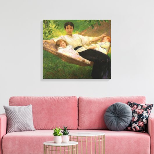 De hangmat (door Joseph DeCamp) Canvas Afdruk (Insitu (Woonkamer))