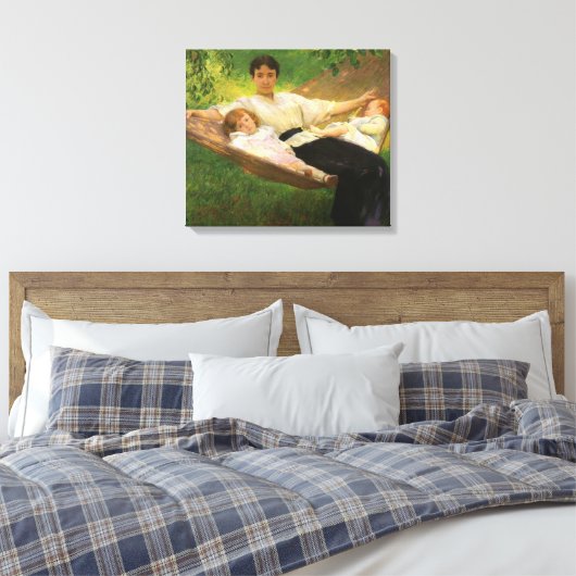 De hangmat (door Joseph DeCamp) Canvas Afdruk (Insitu (Slaapkamer))