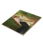 De hangmat (door Joseph DeCamp) Tegeltje (Zijkant)