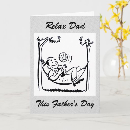 De Hangmat van Retro Papa van Vaderdag Kaart (Gele Bloem)