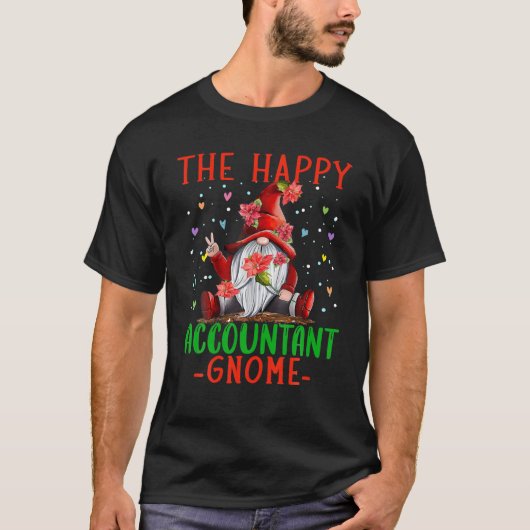 De Happy Accountant Gnome kerstaccountant Ch T-shirt (Voorkant)
