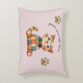 De Happy Cat Kleurrijke Patchwork Aanpassing Accent Kussen (Voorkant(Verticaal))