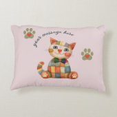 De Happy Cat Kleurrijke Patchwork Aanpassing Accent Kussen (Achterkant)