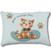 De Happy Cat Kleurrijke Patchwork Aanpassing Accent Kussen