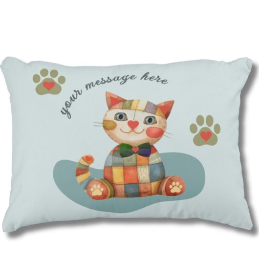 De Happy Cat Kleurrijke Patchwork Aanpassing Accent Kussen