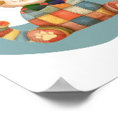 De Happy Cat Kleurrijke Patchwork Op Maat Poster (Hoek)