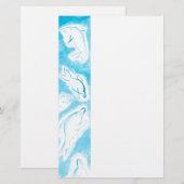 De Happy Dolphins blauwe leuke tekening van FabSpa Briefpapier (Voorkant / Achterkant)