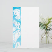 De Happy Dolphins blauwe leuke tekening van FabSpa Briefpapier (Staand voorkant)