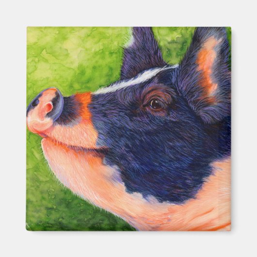 De Happy Hog - Varkensmagneet Magneet (Voorkant)