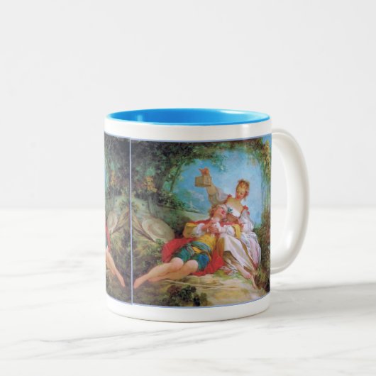 De Happy Lovers Tweekleurige Koffiemok (Voorkant rechts)