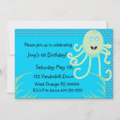 De Happy Octopus Birthday-uitnodiging Kaart (Voorkant)