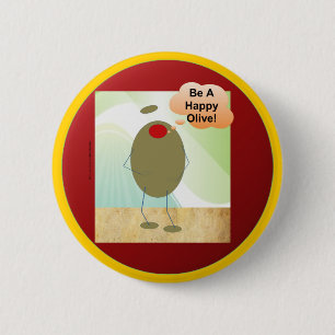 De Happy Olive Ronde Button 5,7 Cm