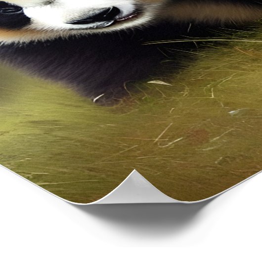 De Happy Panda Digital Art Poster (Hoek)