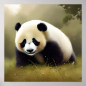 De Happy Panda Digital Art Poster (Voorkant)