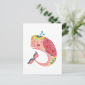De Happy Pink Whale Briefkaart (Staand voorkant)