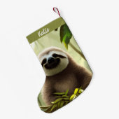 De Happy Sloth Digital Art gepersonaliseerd Kleine Kerstsok (Achterkant (Hangend))