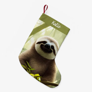 De Happy Sloth Digital Art gepersonaliseerd Kleine Kerstsok