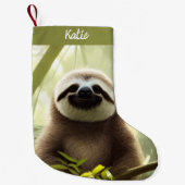 De Happy Sloth Digital Art gepersonaliseerd Kleine Kerstsok (Voorkant)